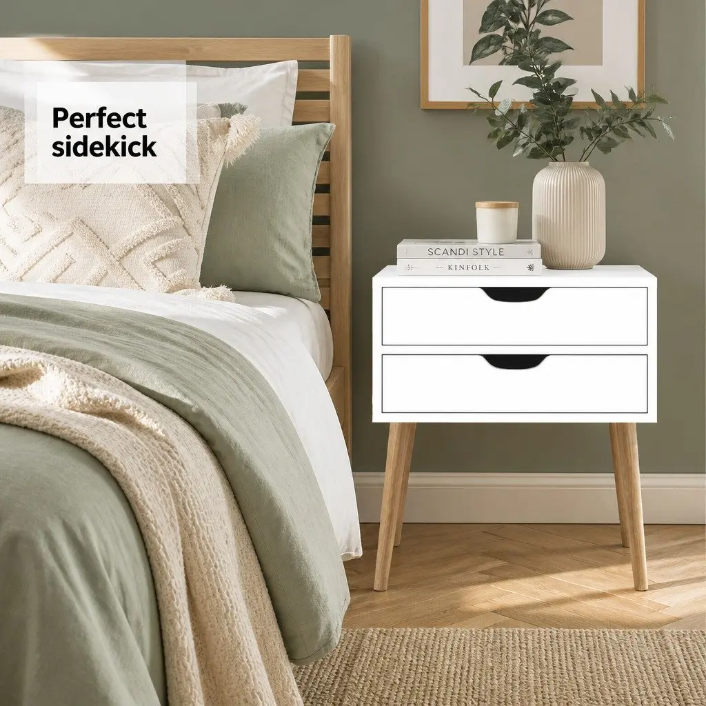 Bedside Table with Scandinavian Flair