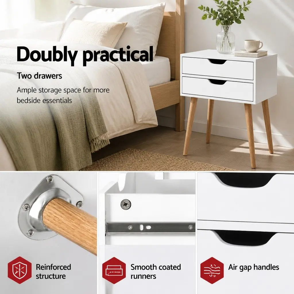 Bedside Table with Scandinavian Flair