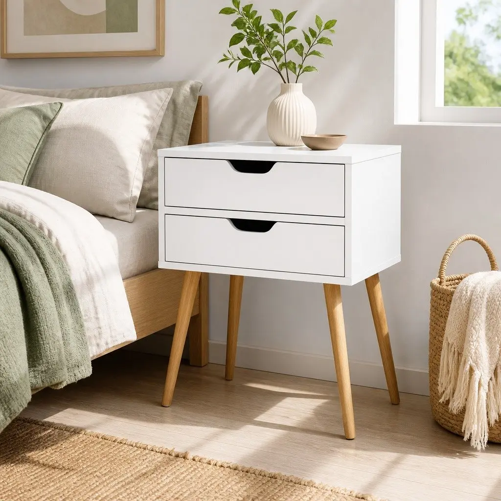 Bedside Table with Scandinavian Flair