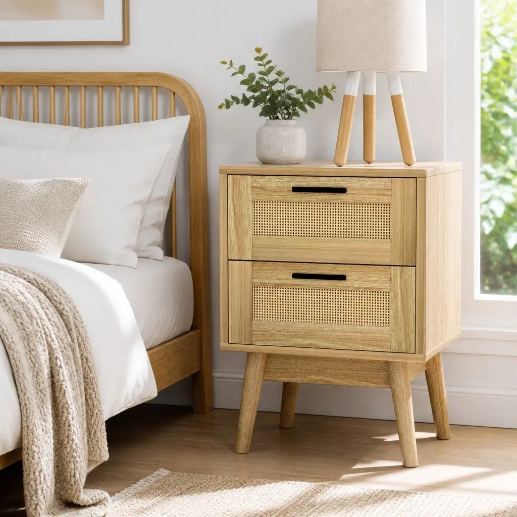 Rattan Bedside Table