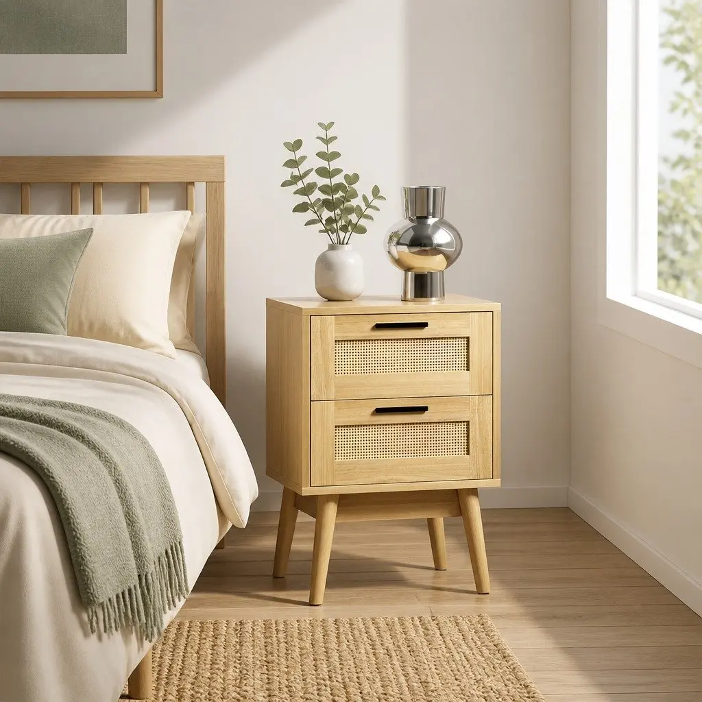 Rattan Bedside Table