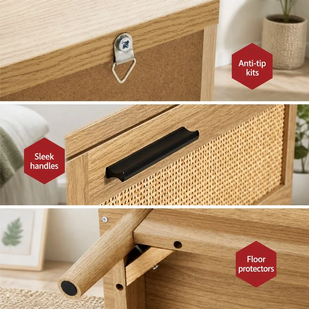 Rattan Bedside Table