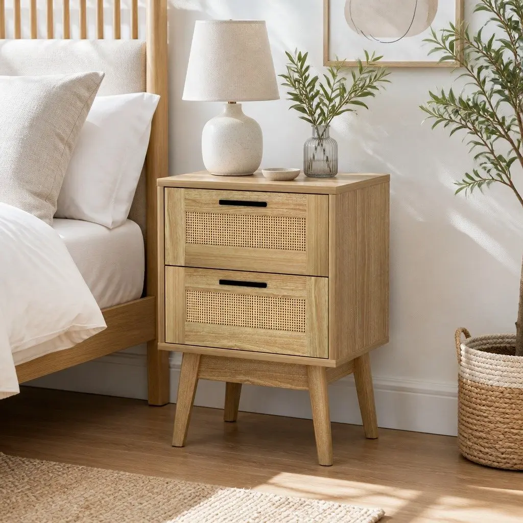 Rattan Bedside Table