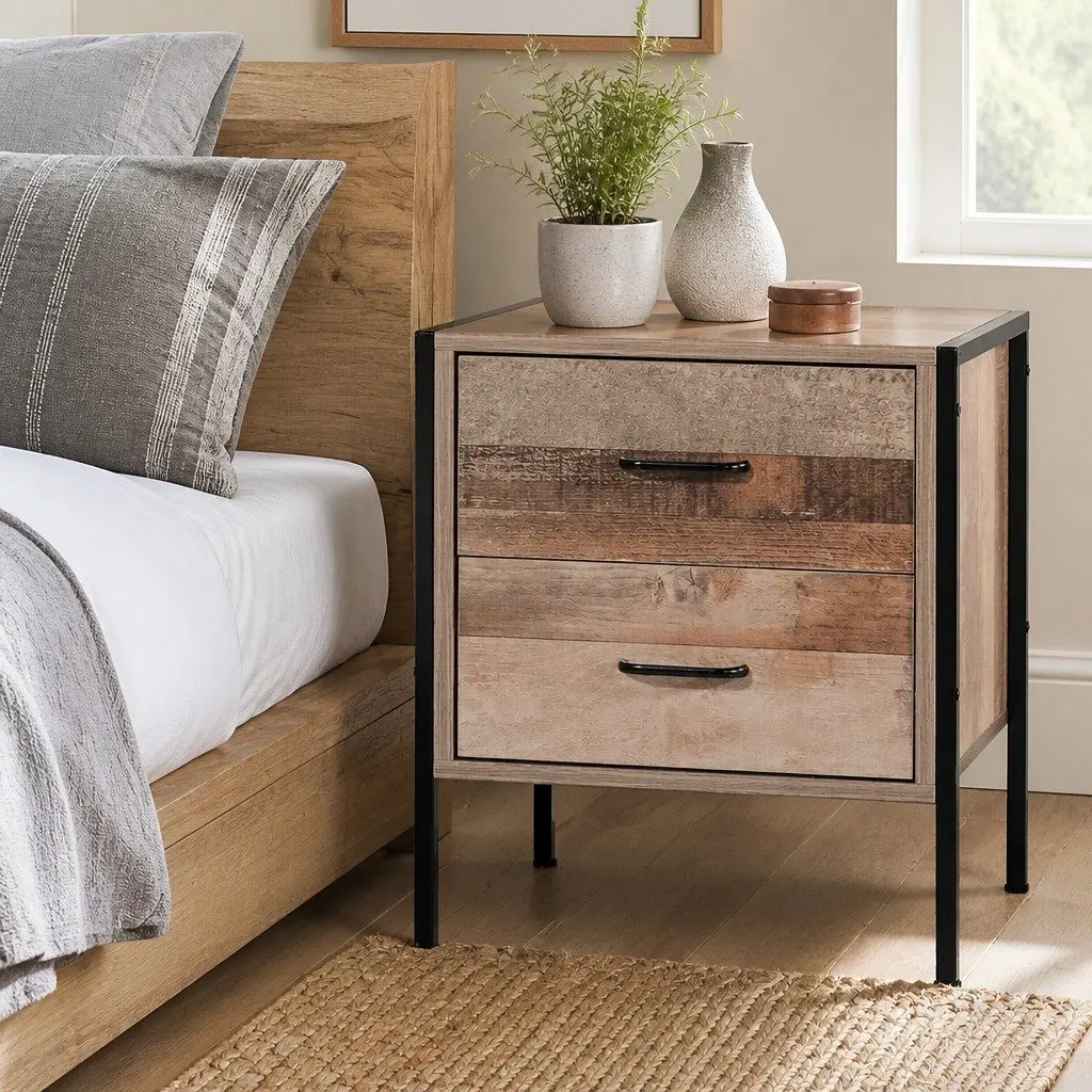 Bedside Table with 2 Drawers