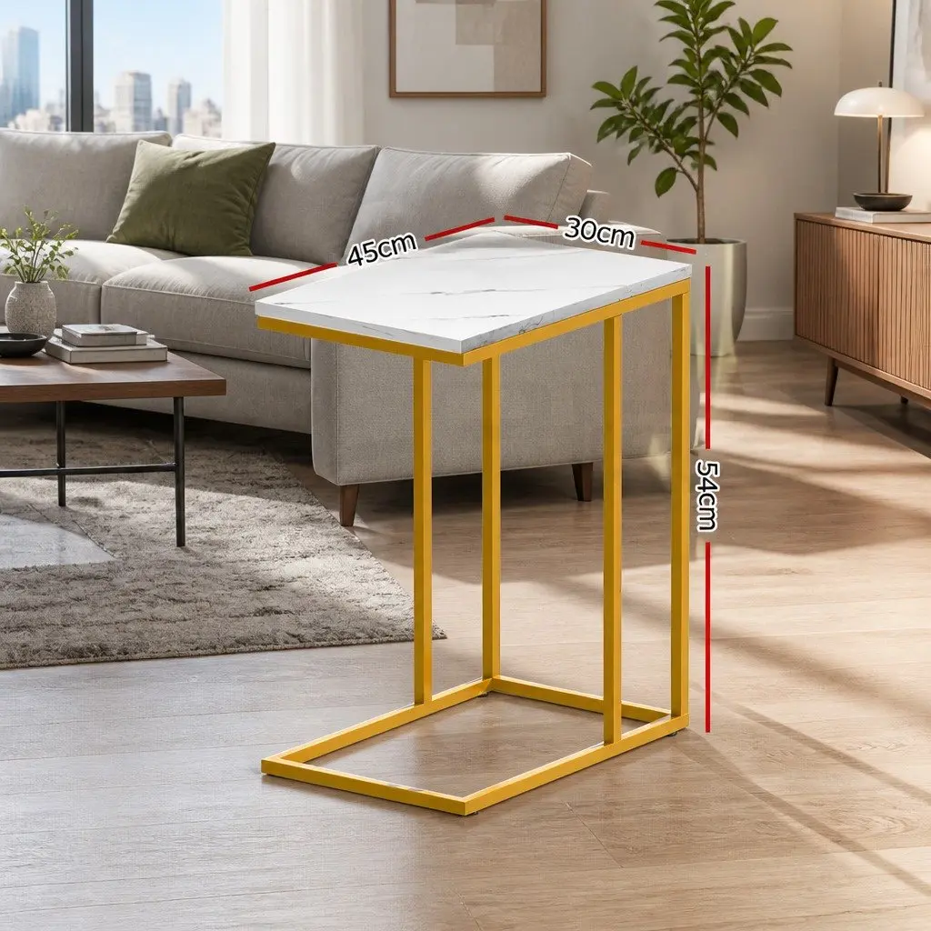 Side Table with Marble Effect