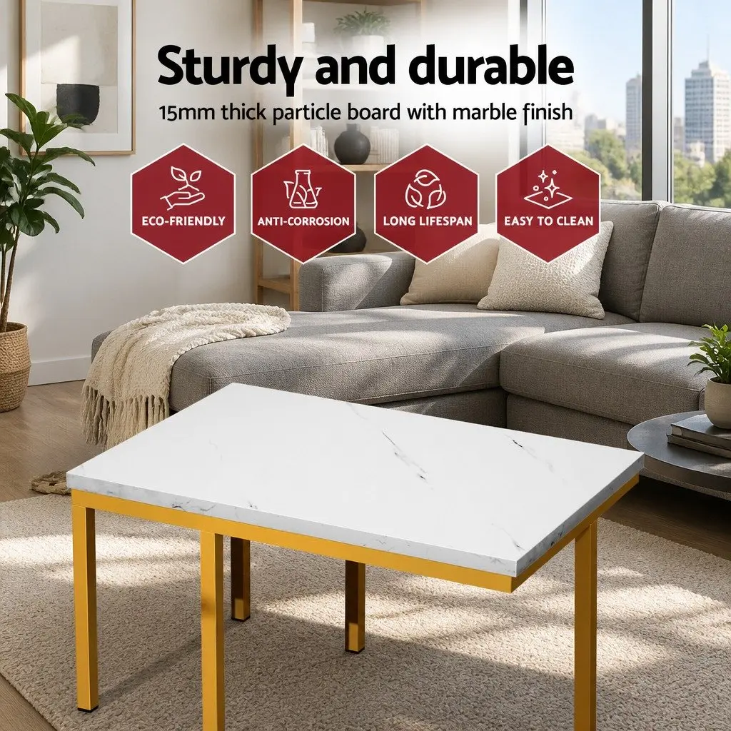 Side Table with Marble Effect