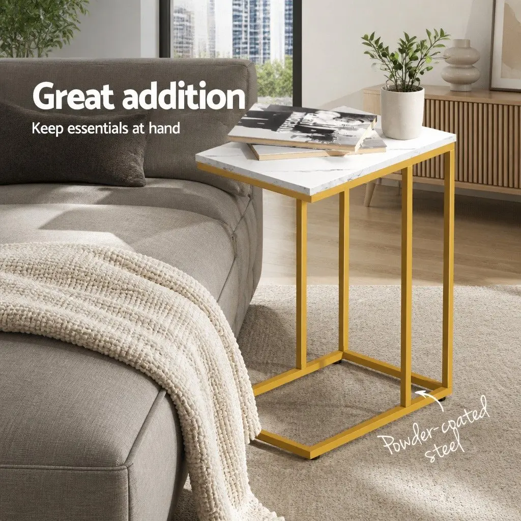 Side Table with Marble Effect