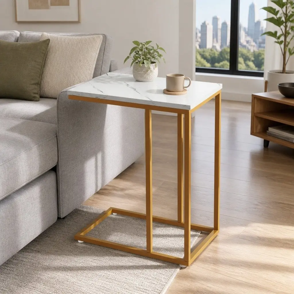 Side Table with Marble Effect