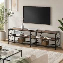 Entertainment Unit TV Stand 3-Tier Display Shelves Living Room Storage Cabinet