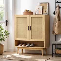 Friendly 5-Tier Rattan Shoe Rack for Your Family