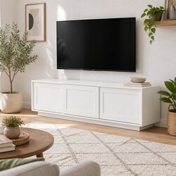 TV Unit Entertainment Storage Cabinet 160cm White Living Room Furniture Stand