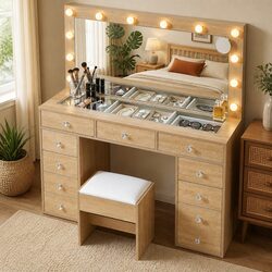 Your Perfect Dressing Vanity Desk with LED Mirror Awaits