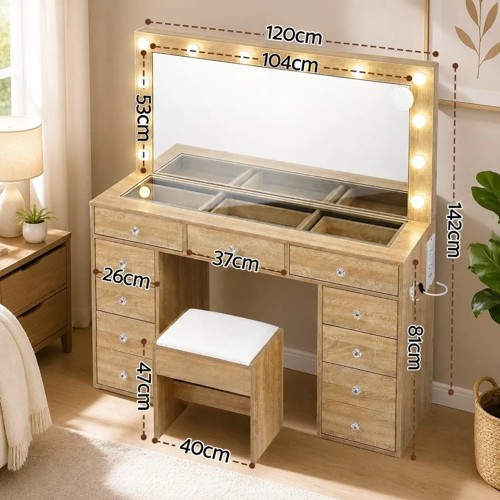 Dressing Vanity Desk with LED Mirror