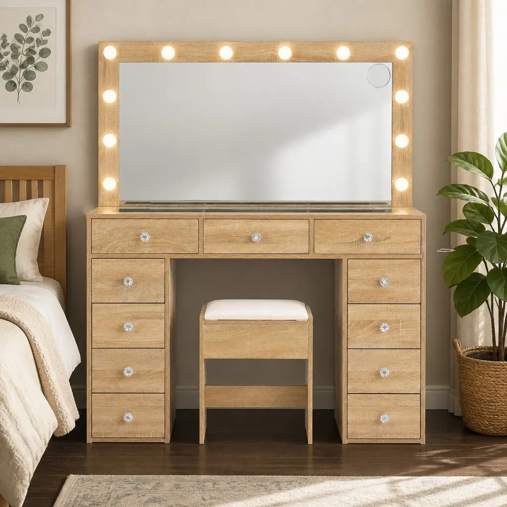 Dressing Vanity Desk with LED Mirror