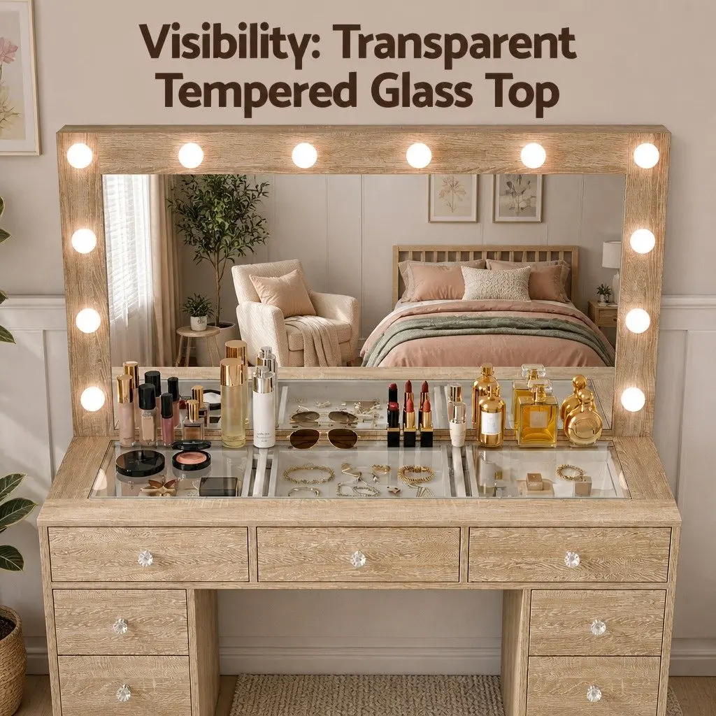 Dressing Vanity Desk with LED Mirror