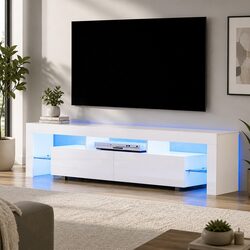 Your 200cm White Gloss Entertainment Unit with RGB Lights