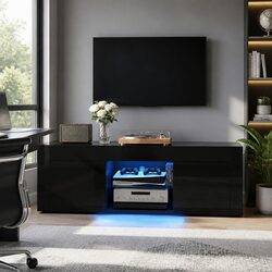 Friendly 130cm Black TV Cabinet with RGB Lights