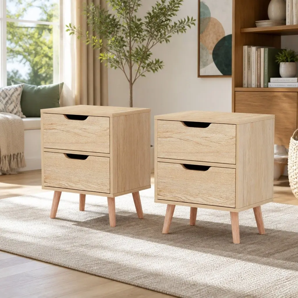 Bedside Table with Two Drawers