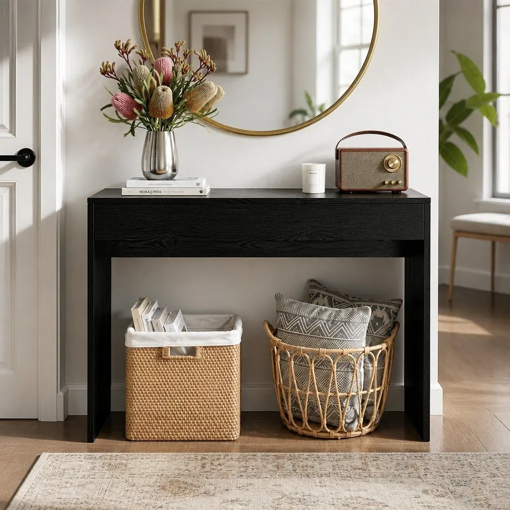 Console Table 120cm Hallway Entryway Sofa Side Table Black Storage Furniture