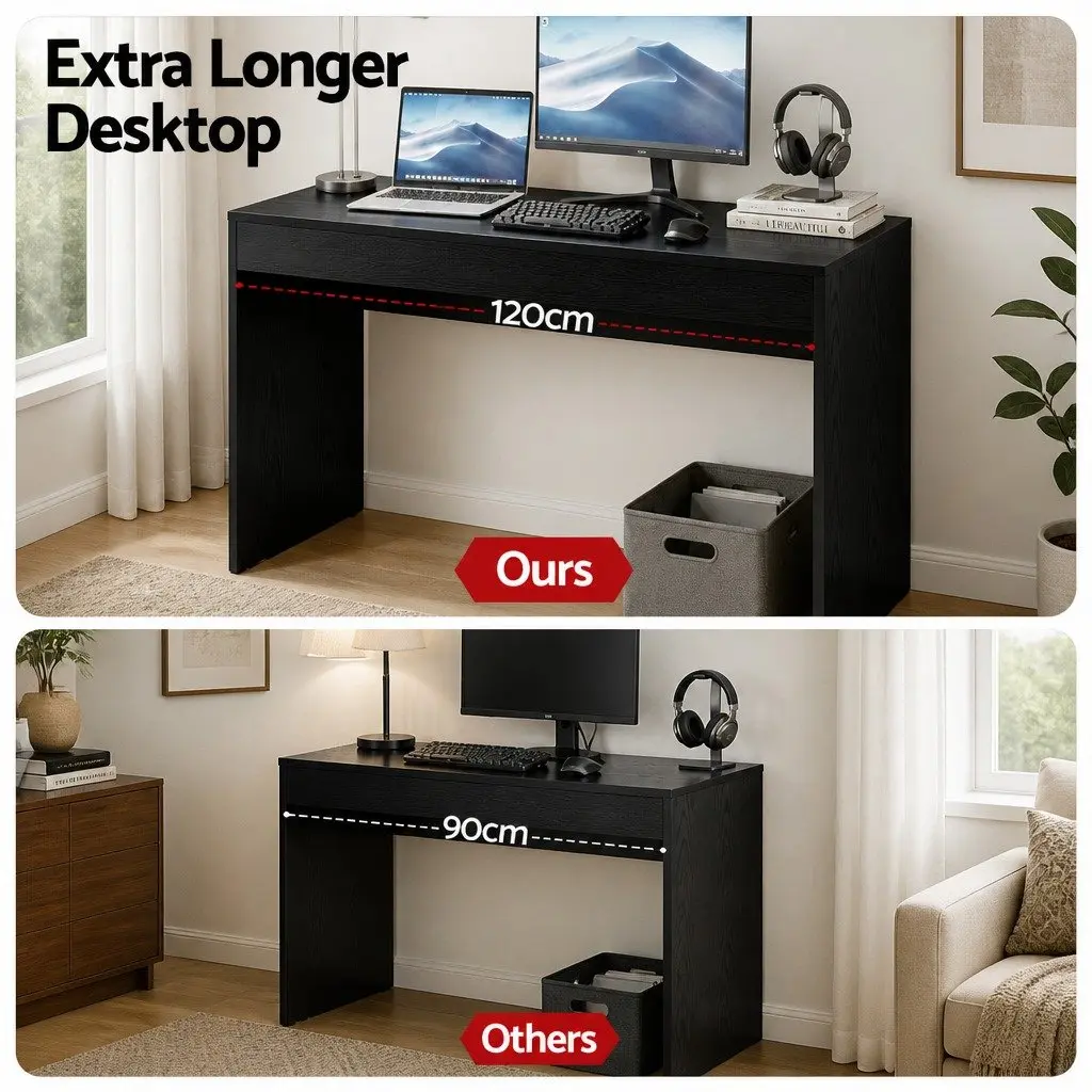 Console Table 120cm Hallway Entryway Sofa Side Table Black Storage Furniture