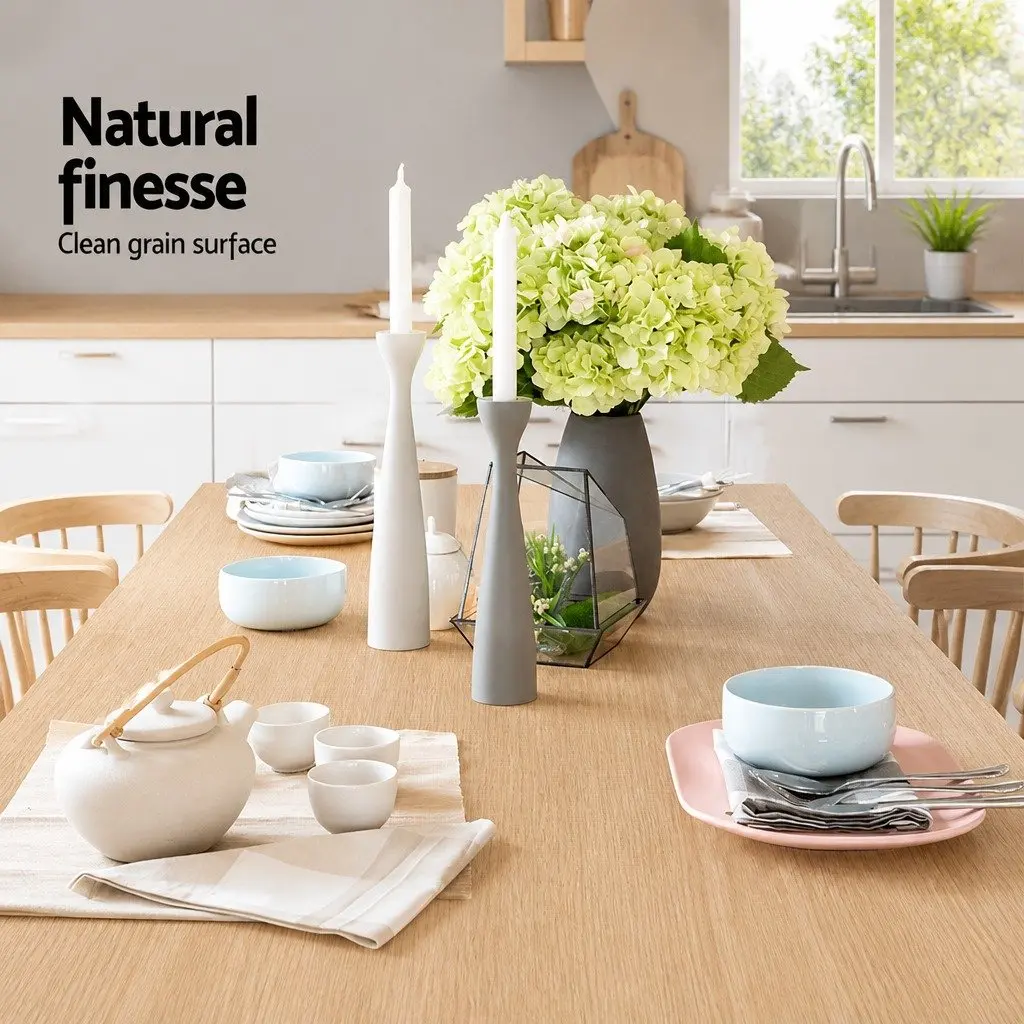 Rectangular 120CM Oak Dining Table Natural Wood Grain for 4 to 6 Seaters Kitchen Furniture