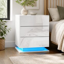 Stylish Bedside Table with LED Lighting for You