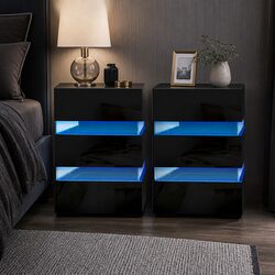 Your Friendly Bedside Table with LED Lighting and Storage