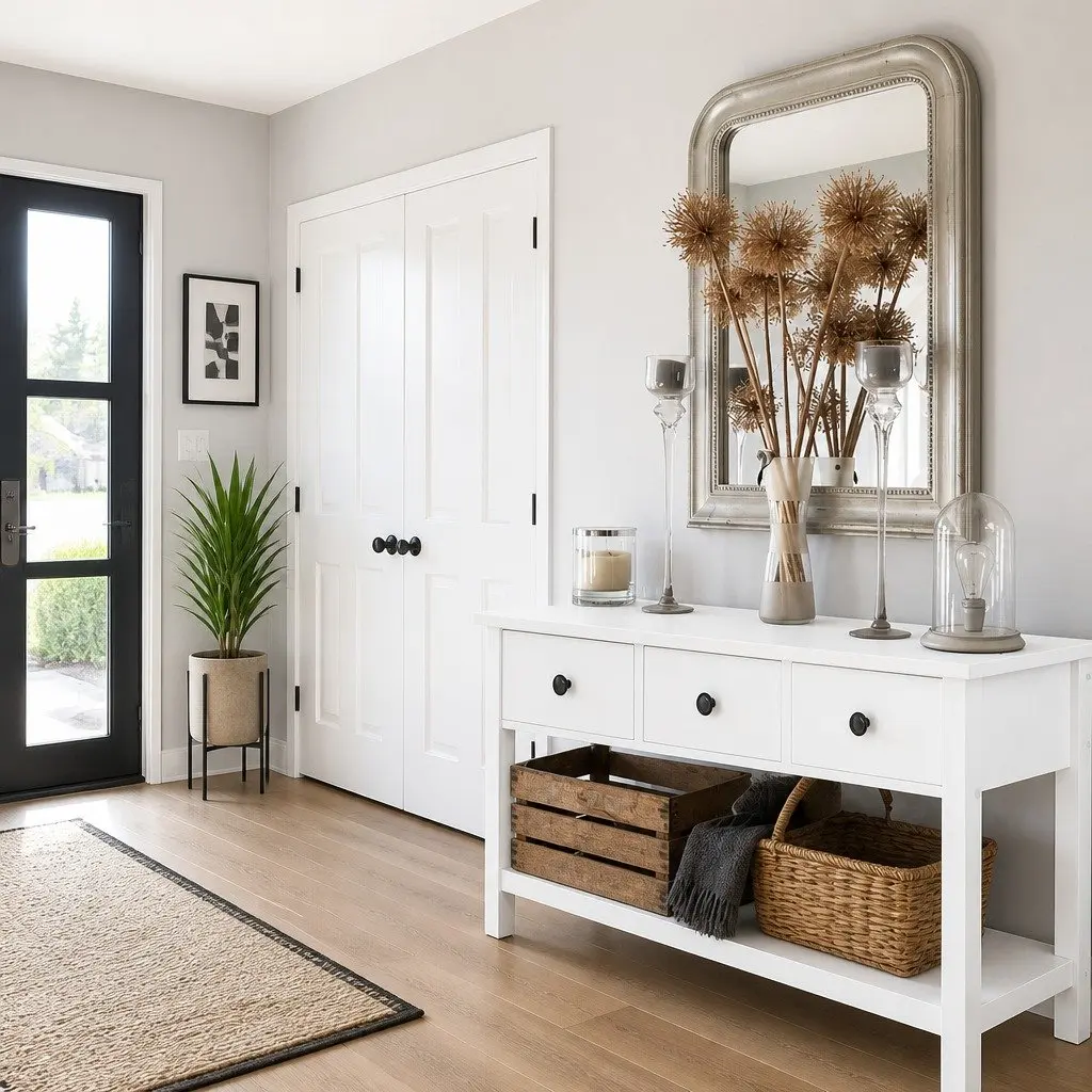 Console Table 3 Drawers 100CM White Hallway Entryway Storage Furniture