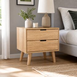 Friendly Bedside Table with 2 Drawers for Your Bedroom
