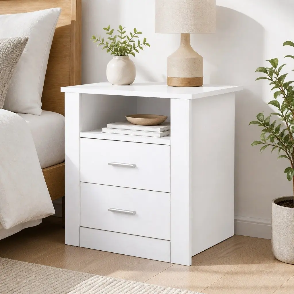 Bedside Table with 2 Drawers