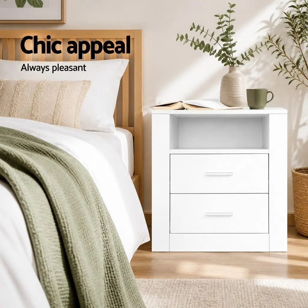 Bedside Table with 2 Drawers