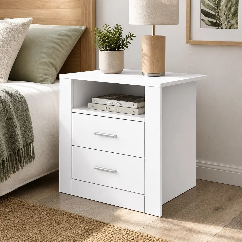 Bedside Table with 2 Drawers