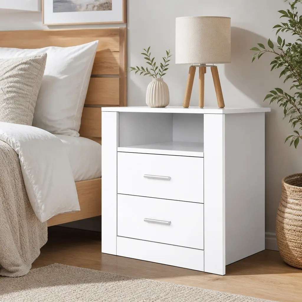 Bedside Table with 2 Drawers
