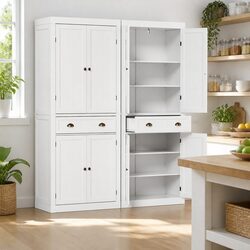 Your Ideal 6-Tier Storage Solution with White Cabinets