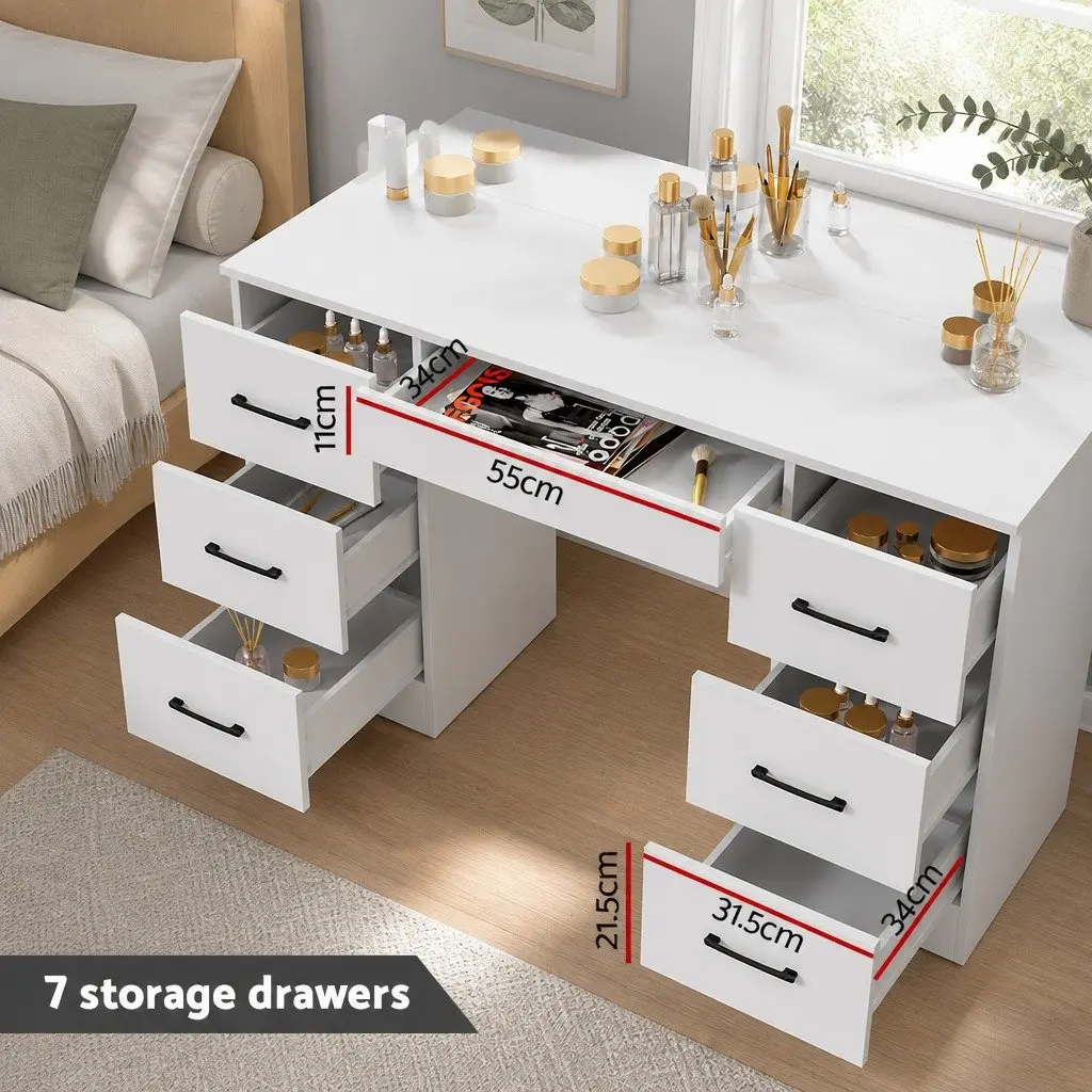 Dressing Table Set with LED Mirror and Stool