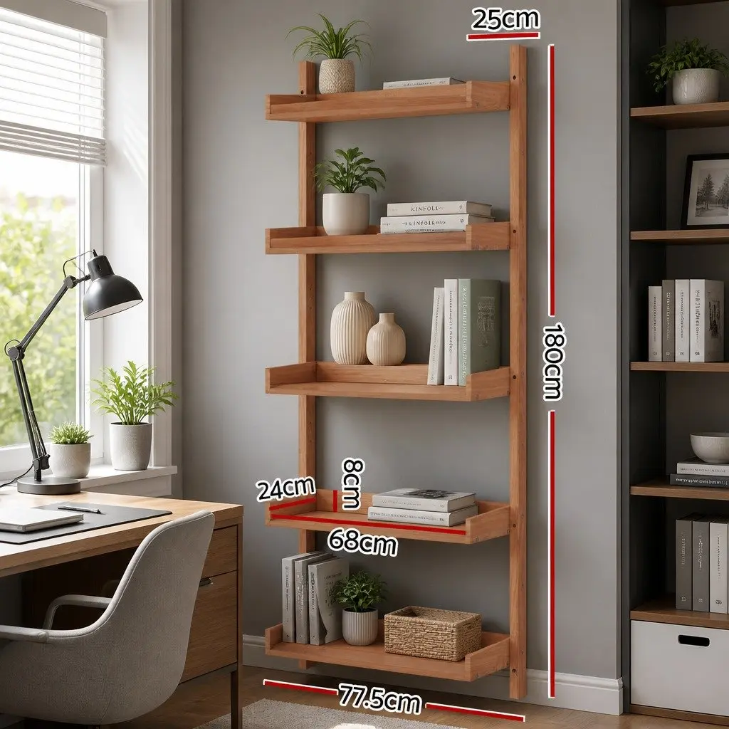 5-Tier Floating Bookshelf