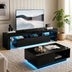 Friendly Black TV Unit & Coffee Table for Your Lounge