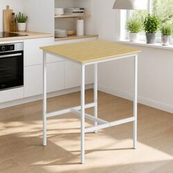 Bar Table Counter Height Square Kitchen Dining Desk Pub 60x92cm Pine Modern