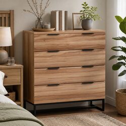 Your Friendly Rust Oak 4-Drawer Dresser Awaits