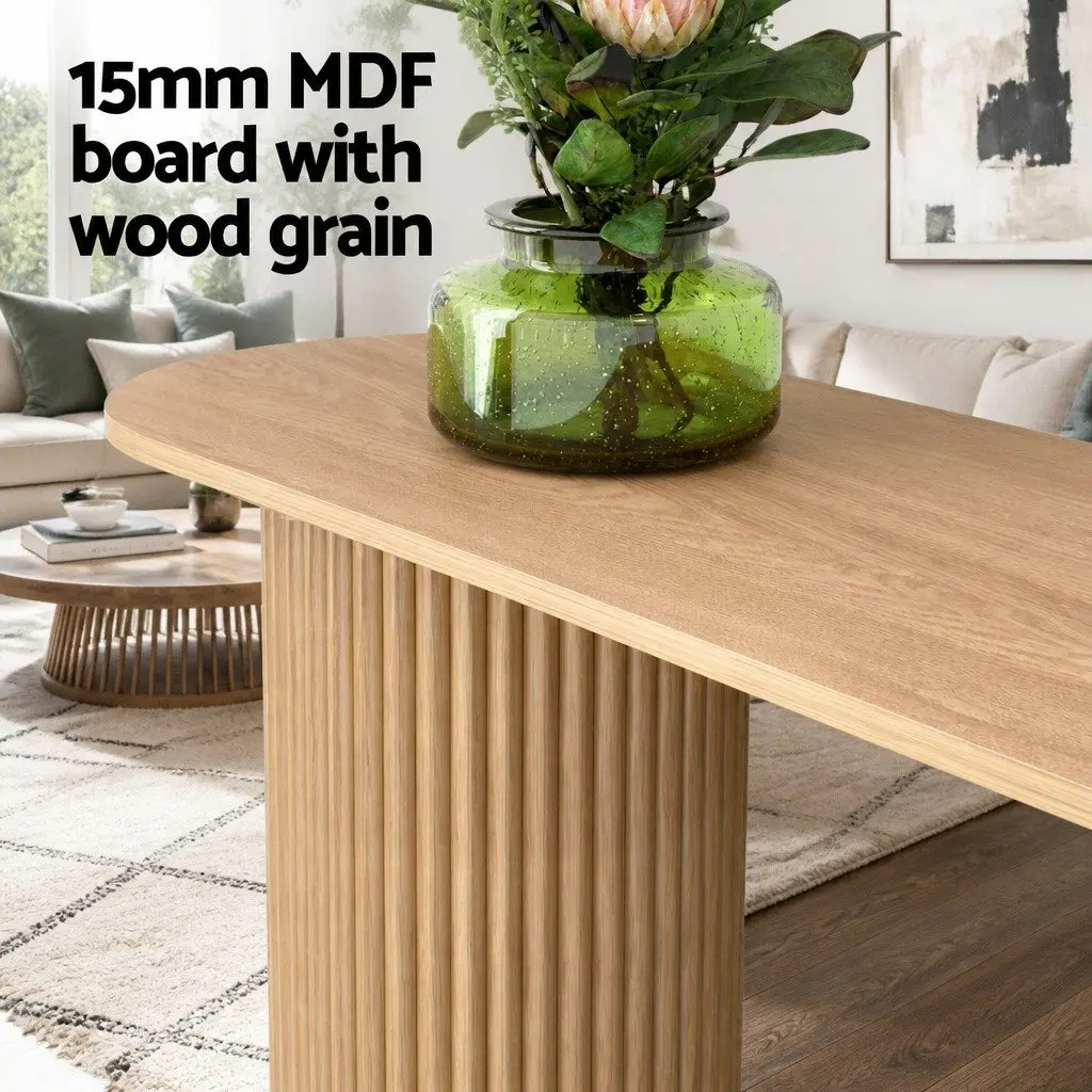 Console Table Oval Fluted Base 115CM