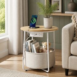 Your New Favorite Round Coffee Table with Charging Options