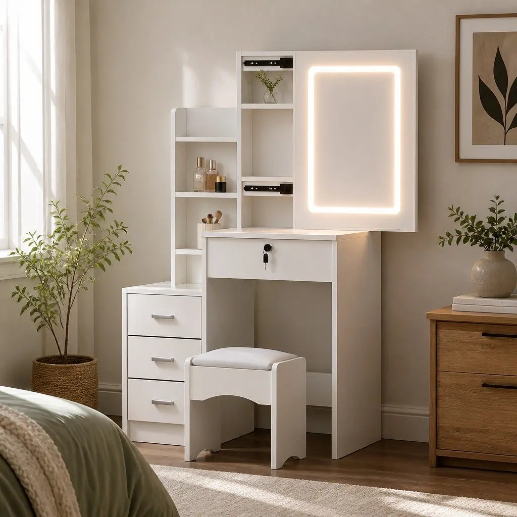 Dressing Table Set with LED Lighting