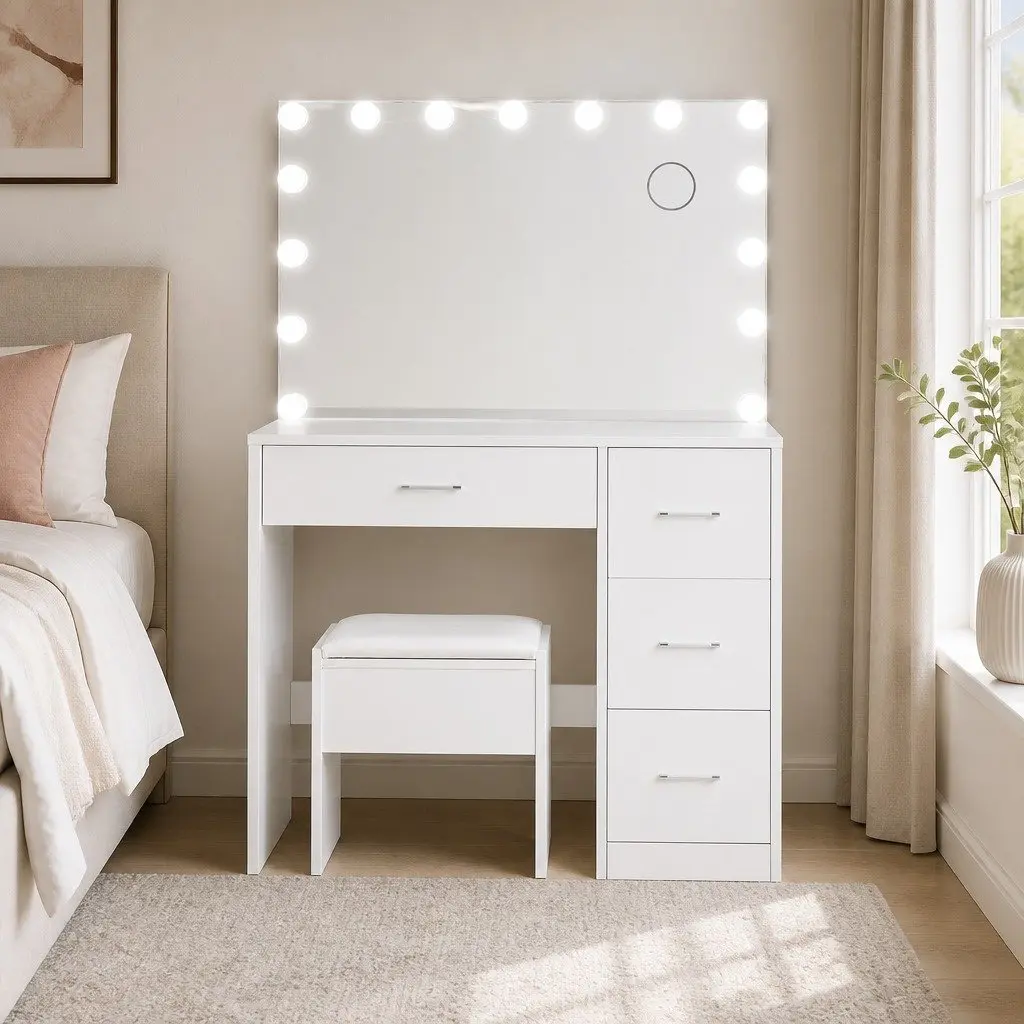 Dressing Table Set with Stool and Lighting