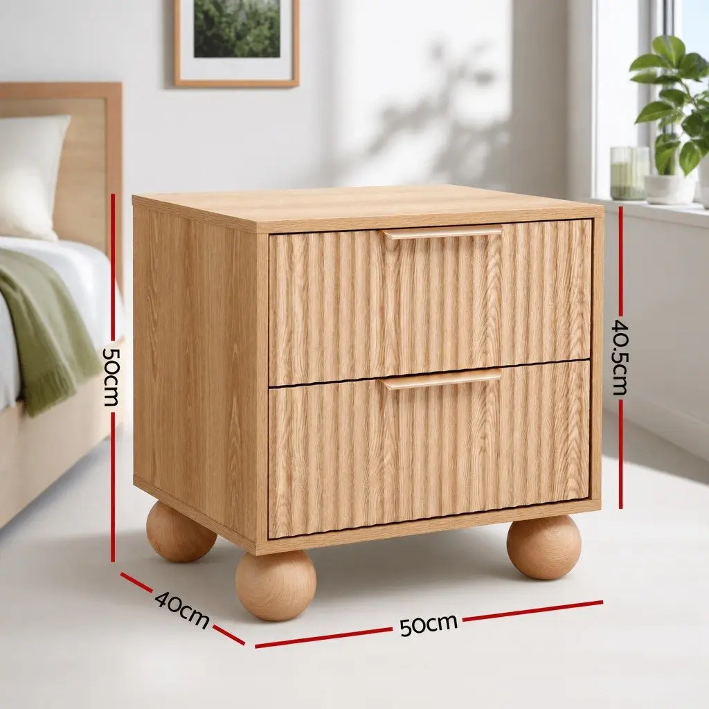 Bedside Table with Two Drawers