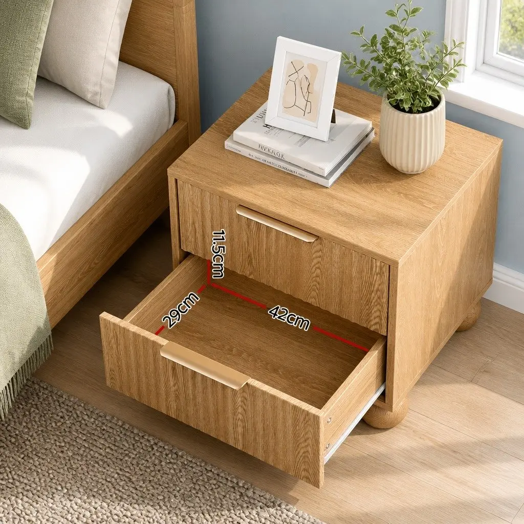 Bedside Table with Two Drawers