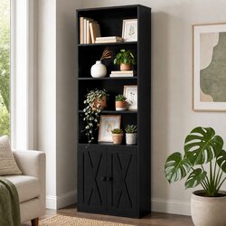 Your New 6-Tier Black Bookshelf Awaits