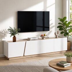 180cm TV Unit Storage Cabinet with 4 Spacious Drawers Living Room Entertainment