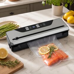 Food Vacuum Sealer Machine Auto Seal 9 Modes Marinate LED Timer Black Kitchen