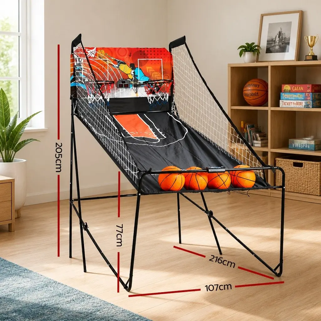 Basketball Shooting Machine Electronic Scorekeeper Double Player 8 Game Modes Portable Black