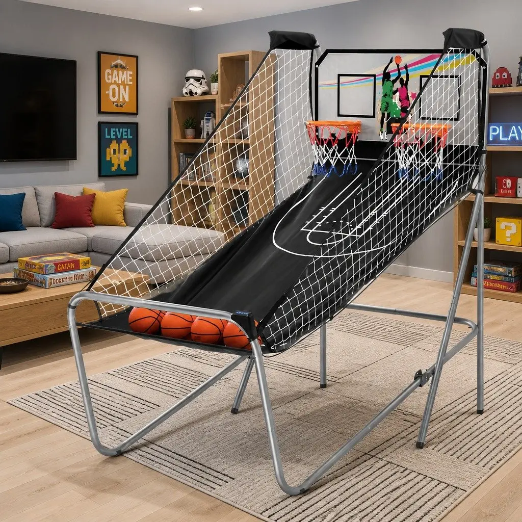 Basketball Shooting Machine Arcade Game Electronic Scorer 8 Game Modes Double